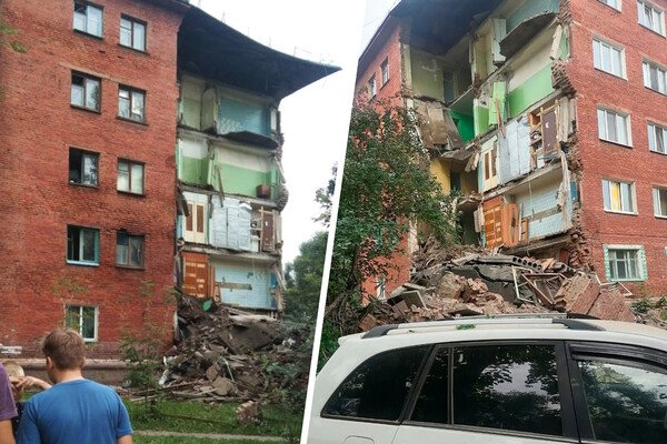 В Омске обрушилась часть пятиэтажного жилого дома