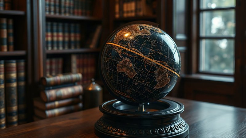 Подсвеченный звездный глобус с выгравированными созвездиями на деревян