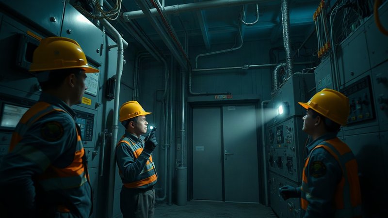 Куба полностью осталась без света: масштабная авария парализовала островное государство Кубинские энергетики с фонарями обследуют распределительный щит обесто