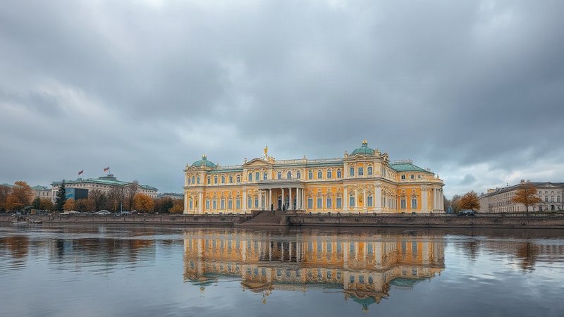 Фасад Юсуповского дворца на набережной реки Мойки в Санкт-Петербурге.