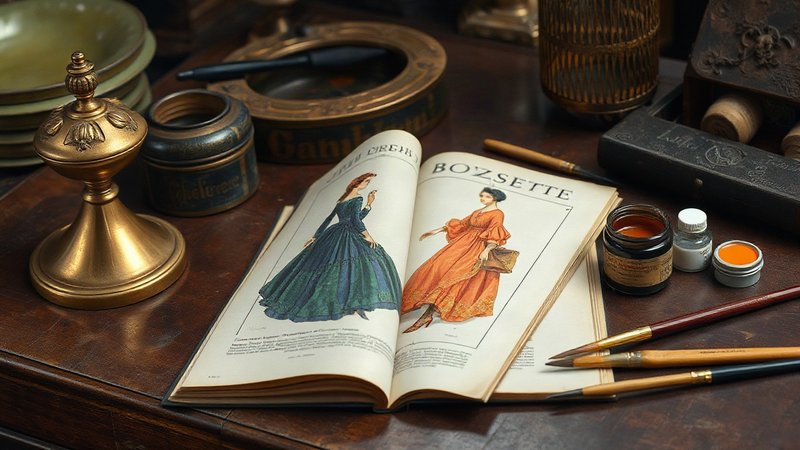Старинный открытый разворот парижского журнала «Gazette du Bon Ton» 19