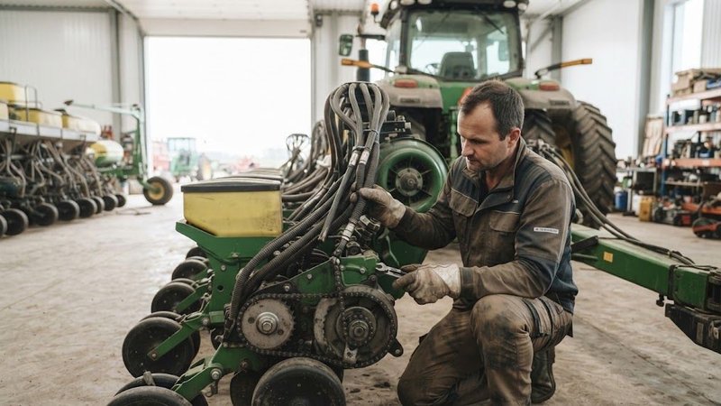 Передсезонне обслуговування вакуумної системи та приводу сівалки в анг