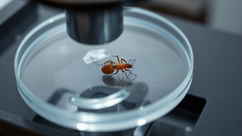 Изображение фолликулярного клеща Demodex folliculorum под оптическим м